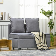HOMCOM Schlafsessel 3-in-1 Ausziehbares 2 Sitzer Schlafsofa mit Bettfunktion