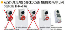 IP44 IP67 CEE WandSteckdose schaltbar Schalter 16A 32A 63A 400V