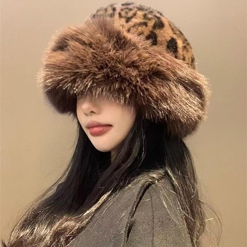 Leopard print eimer - leopard, hut/schal