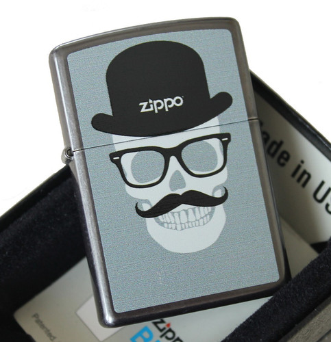 Zippo lighter funny - ⁕, skull