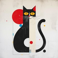 Katze Bauhaus De Stijl Konstruktivismus Poster Kunstdruck Kunst Art