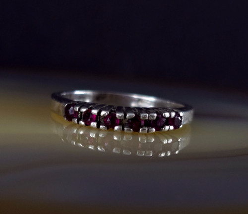 Ring silber 925 rot - 925, farbstein
