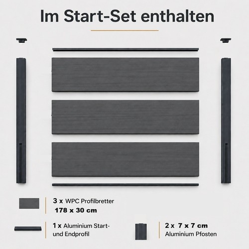 Wpc vorgartenzaun anthrazit - wpc,