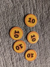 5 Chips Pappe Wert 10 Ersatzteil für * Make N Break * von Ravensburger 