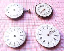 4 antike Damen Taschenuhrwerke