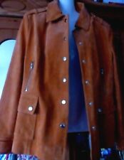 Leder Jacke Wildleder Jacke Gr.42 in orange