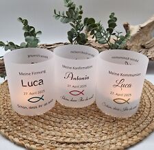 Windlichthülle * Windlicht * Konfirmation * Kommunion * Firmung *personalisiert