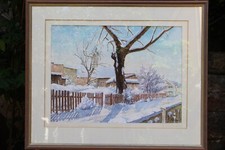 Aquarell Dachauer Maler Fahrmeir Gottesackerstraße Dachau  Götschelgarten