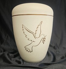 Bio-Urne Schmuckurne Friedenstaube kupfer Bestatter inkl. Versand u. Senkbänder