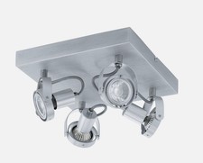 LED Deckenlampe Deckenstrahler Stahl, Alu in alu-gebürstet GU10 Fassung