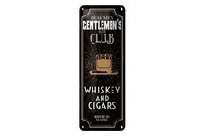 Blechschild 27x10cm gewölbt Real men gentlemen´s elite club Deko Geschenk Schild