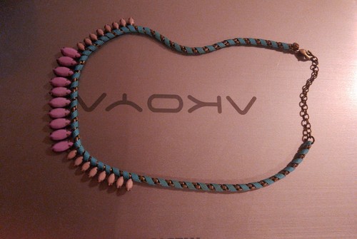 Kette bronze lila - bronze, pink