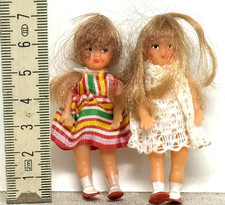 Puppe für Puppenstube Puppenhaus Gummi DDR Spielzeug 2 Stück 6,5cm /P24.11/2