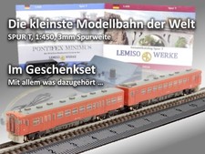 Kleinste Modellbahn der Welt - Spur T. Startset mit Fahrzeug im Maßstab 1:450 