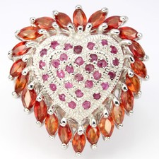 Saphir Rubin Herz Ring 925