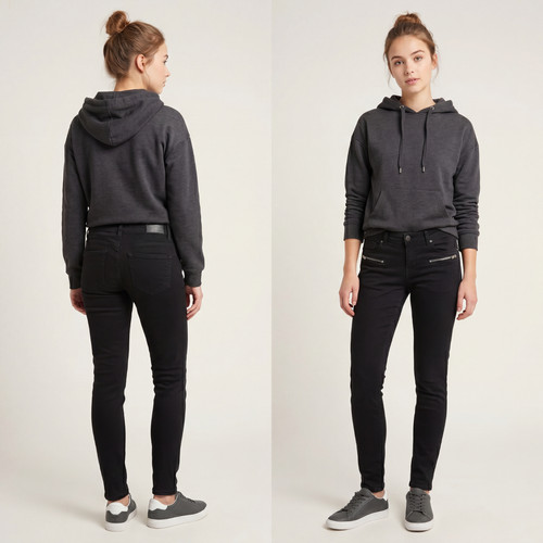 Amisu black skinny jeans 38 - black,