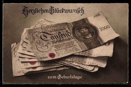 Ansichtskarte geldscheine mit - geldscheine,