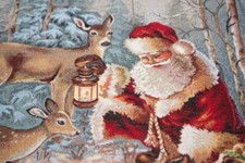 Santa mit Tieren im Wald Panel