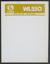Original LUXMAN WL550 Stereo Tuner Bedienungsanleitung/Operation Manual