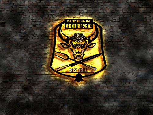 Leuchtschild steak house - ,