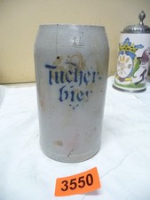 3550.     Alter Steingut Bierkrug  Tucher  Bier Bierkrug   1 L