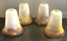 4 Lampenschirme signiert G.V. de Croismare Frankreich mehrfarbig, RARITÄT!!!