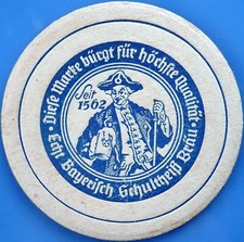 Alter Bierdeckel Echt Bayerisch Schultheiß Bräu Weissenbrunn um 1952