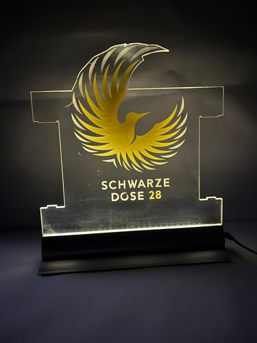 Schwarze dose leuchtreklame - dose,