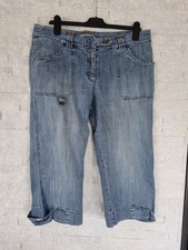 John F.Gee Capri 3/4 Jeans Hose denim blau Gr.42/44 BW ca.47 cm gut