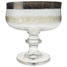 Platinrand Silberrand Ätzdekor Glas Sektschale Eisschale Dessertschale