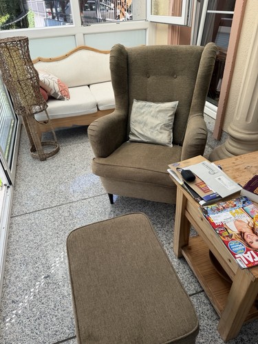 Ohrenbacken sessel stoff grau - stoff,
