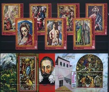 Painting / Gemälde / El Greco: Satz & 2 Blocks