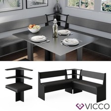 Eckbank Sitzecke Küchenbank Roman Schwarz 44 cm modern Sitzbank Esszimmer Vicco