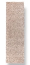 Shaggy Hochflor Teppich Läufer 67x230 cm Sand 30 mm Flor weich & pflegeleicht V5
