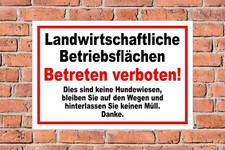 Schild Landwirtschaftliche