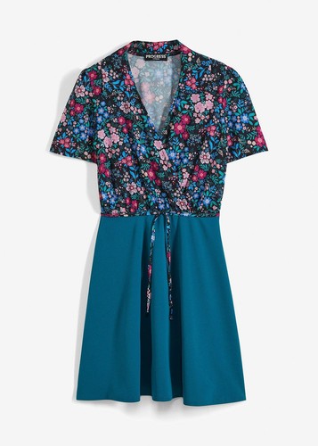 Kleid mit bedrucktem oberteil - mit,