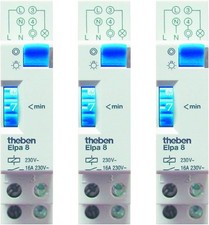 3x Theben Treppenlicht-Zeitschalter ELPA 8, elektromech., 4-Leiter, 3-Leiter