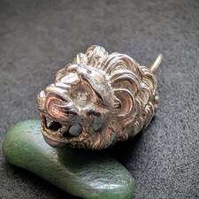 Vintage Anhänger min 800 Silber Löwe Löwenkopf massiv 17,1 Gramm