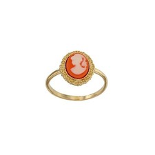 Kamee Ring Aus Orange Und