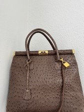 Handtasche aus echtem Straußenleder