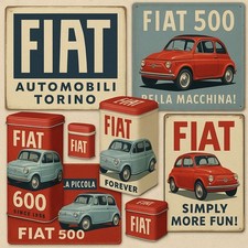 Nostalgic-Art Fiat Merchandise, Blechschilder, Deko & mehr im Retro-Style