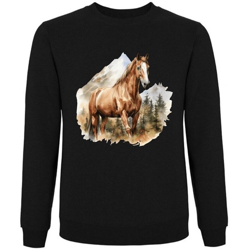 Sweatshirt schwarz pferde - schwarz,