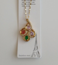 Damen Neu, Modeschmuck, Anhänger mit Kete in gelbgold Farbe