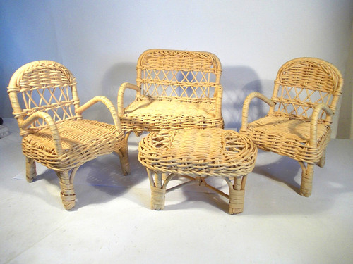 Unbenutzte rattan puppenmöbel - unbenutzte,