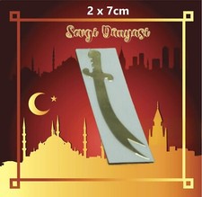 Hz. Ali Alevi Zülfikar Kilic CHROM Gold 3D Metall Aufkleber Sticker 2x7cm