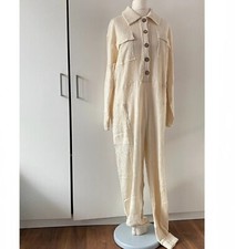 Free People Calico Jumpsuit Einteiler Gr. XS Elfenbein Langarm Haremsstil
