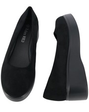 SCHWARZE WILDLEDER-KEILSCHUHE