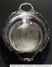 WILHELM BINDER JUGENDSTIL BROTSCHALE OBSTSCHALE 800er SILBER ___ KREUZBAND DECOR