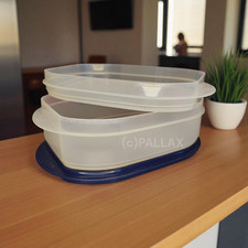 TUPPERWARE A20 FRISCHE-KABINETT 1,6 L + 700 ML INDIGO KÜHLSCHRANK VORRATSDOSE