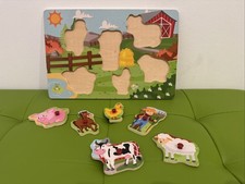 Holzpuzzle Bauernhof 6er Set für Kleinkinder